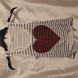 Sweet Child racer back tank top with a red sequence heart in a size Small